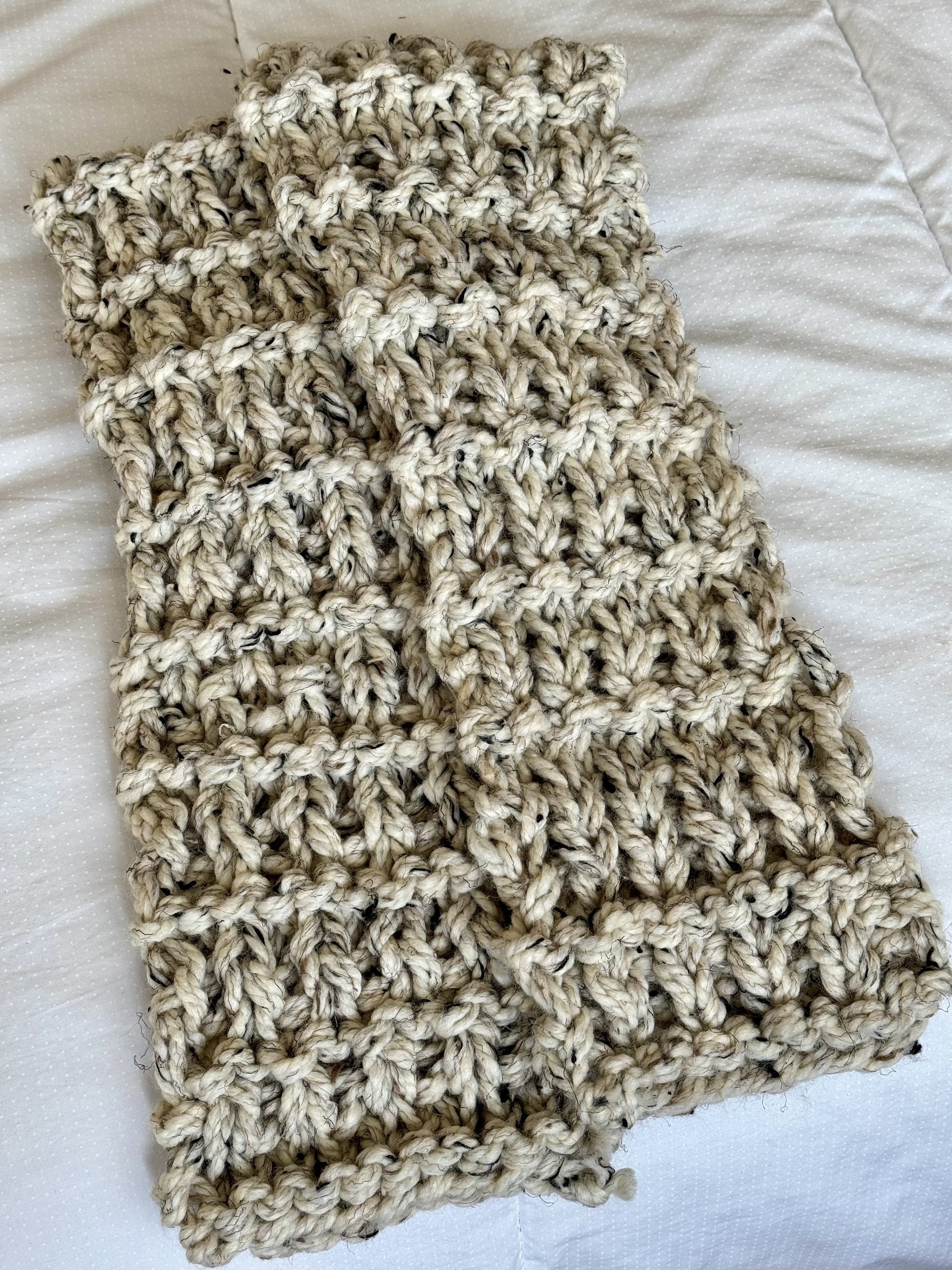A knitted scarf